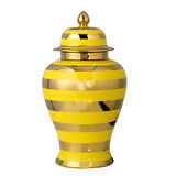 Vitale Dory Çizgili Vazo Sarı Gold 14x22x38 cm AK.WLT0621