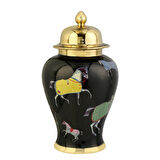 Vitale Horse Dekoratif Vazo Siyah Gold 14x22x33 cm AK.WLT0693