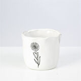 Vitale Çiçek Desenli Beyaz Vazo 13 cm AK.JF095004140