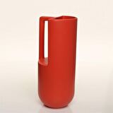 Vitale Handle Kırmızı Vazo Uzun 12*12*29 Cm AK.JL0041