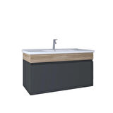 Kobos Harmony 100 cm Lavabo Dolabı Füme KB710015