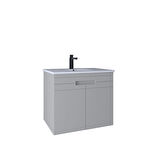 Kobos Meta 71 cm Lavabo Dolabı Kapaklı Light Grey KB710056