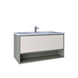 Kobos Elegant 100 Cm Lavabo Dolabı Grey Oak + Vanilya KB710089
