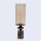 Vitale Brown Cam Mermer Vazo 12.7*12.7*42.5 cm