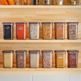Porsima 431-GR 12 li Çok Amaçlı Kapaklı Etiketli Gıda Erzak Bakliyat Saklama Kabı Seti 1.30 Lt - Gri