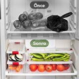 Porsima 456-4 4 lü Kilitli Kapaklı Yiyecek Erzak Saklama Kabı Seti - Buzdolabı Düzenleyici Organizeri 3,4 lt