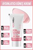 Ton Eşitleyici yüksek Koruma Etkili Spf50+ Aydınlatıcı Pembe Yüz Güneş Kremi 50 Ml