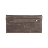 Karalı Hakiki Deri Unisex Portföy Gri BC424-8