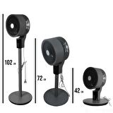 Baleno SF 8 BAAC 3D Salınım 20 Cm. Uzaktan Kumandalı Vantilatör - Midnight Graphite
