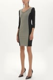 Siyah Desenli v yaka dar kesim mini elbise 91448 | 42