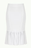 Beyaz Yüksek bel volan etek 80899 | 40
