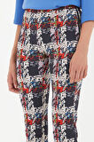 Desenli Fermuarlı boru paça desenli pantolon 41261 | 42