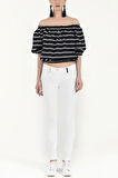 Çizgili Lastikli mini bluz 19693 | 40