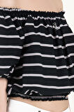 Çizgili Lastikli mini bluz 19693 | 40