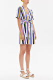 Çizgili Kısa kollu mini elbise 92763 | 40