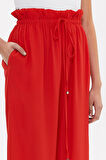 Kırmızı Beli lastikli bol paça pantolon 41345 | 46