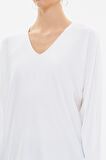 Beyaz V yaka bol kesim bluz 19784 | 44