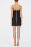 Siyah Askılı mini elbise 93124 | 44