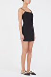 Siyah Askılı mini elbise 93124 | 44