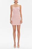 Pembe Askılı mini elbise 93124 | 40