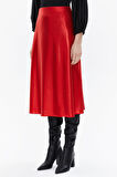Kırmızı Beli lastikli midi etek 81150 | 42