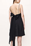 Siyah Askılı mini elbise 93911 | S