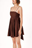 Kahve Askılı mini elbise 93911 | L