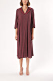 Bordo Bol kesim elbise 93952 | S