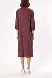 Bordo Bol kesim elbise 93952 | S