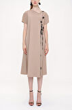 Bej Bağcıklı elbise 93946 | S