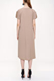 Bej Bağcıklı elbise 93946 | S