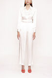 Ekru Beli lastikli bol kesim pantolon 41621 | M