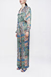Desenli Beli lastikli bol kesim pantolon 41625 | M