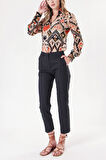 Siyah Beli lastikli boru paça pantolon 41630 | M