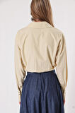 Bej Bol kesim lastik detaylı gömlek 10818 | S