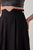 Siyah Korsiyaj kemerli  godeli etek 81270 | M