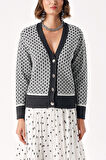 Lacivert Desenli triko hırka 28863 | L