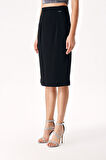 Siyah yüksek bel kalem etek 81279 | L