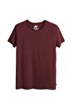 Bad Bear O-Neck T-Shirt Bordo Basic Erkek Tişört 