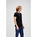 Bad Bear V-Neck T-Shirt Siyah Basic Erkek Tişört