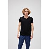 Bad Bear V-Neck T-Shirt Siyah Basic Erkek Tişört