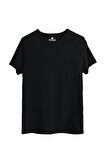 Solid T-Shirt Siyah Basic Erkek Tişört 