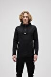 Bad Bear Kapüşonlu  Siyah Erkek Şardonlu Sweatshirt 19.02.27.027DEFENCE HALF-ZIP