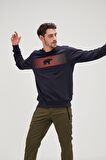 Fancy Crewneck Lacivert 3D Baskılı Erkek Sweatshirt