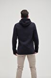Bad Bear Kapüşonlu  Lacivert Erkek Şardonlu Sweatshirt 19.02.27.027DEFENCE HALF-ZIP