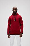 Bad Bear Kapüşonlu Uzun Kollu Cepli Normal Kalıp Düz Bordo Erkek Sweatshirt