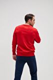 Fancy Crewneck Crimson Red Kırmızı 3D Baskılı Erkek Sweatshirt