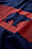 Fancy T-Shirt Lacivert 3D Baskılı Bisiklet Yaka Erkek Tişört 