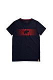 Fancy T-Shirt Lacivert 3D Baskılı Bisiklet Yaka Erkek Tişört 