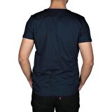 Fancy T-Shirt Lacivert 3D Baskılı Bisiklet Yaka Erkek Tişört 
